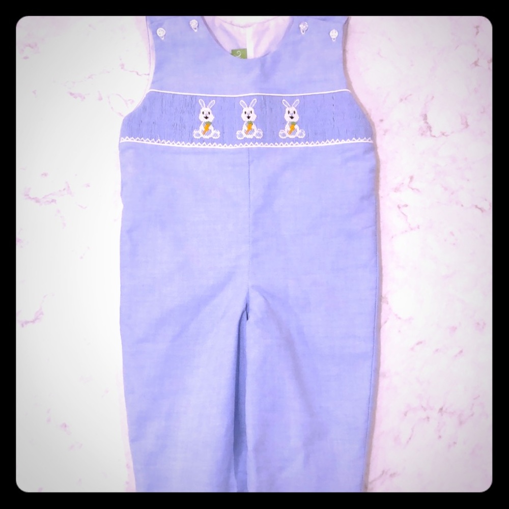 Easter! Smocked bunny long all